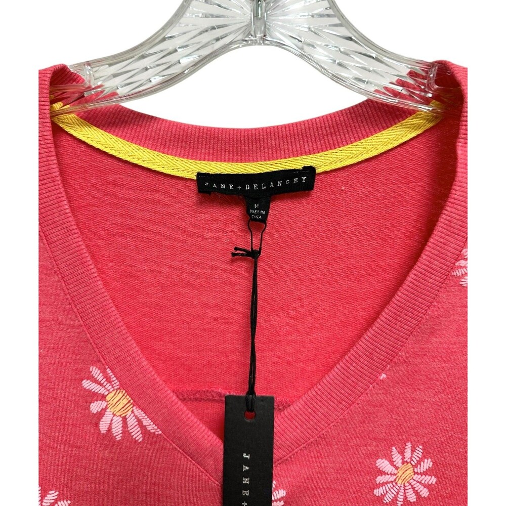 Jane & Delancey Women's  V-Neck Pullover Top Long Sleeve Size M Pink - Picture 4 of 9